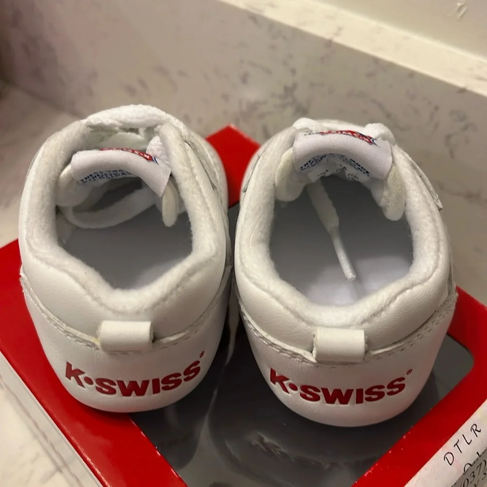 K Swiss Crib 5 Stripe shoes sneakers 3-6 mo infant baby Boys Girl booties Size 2